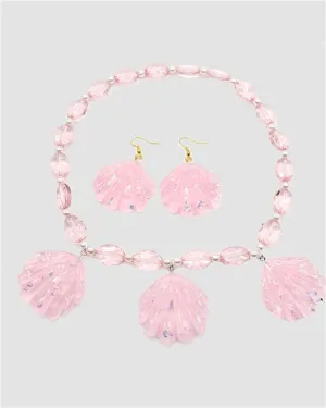 Seashell Trio Choker Necklace with Earrings