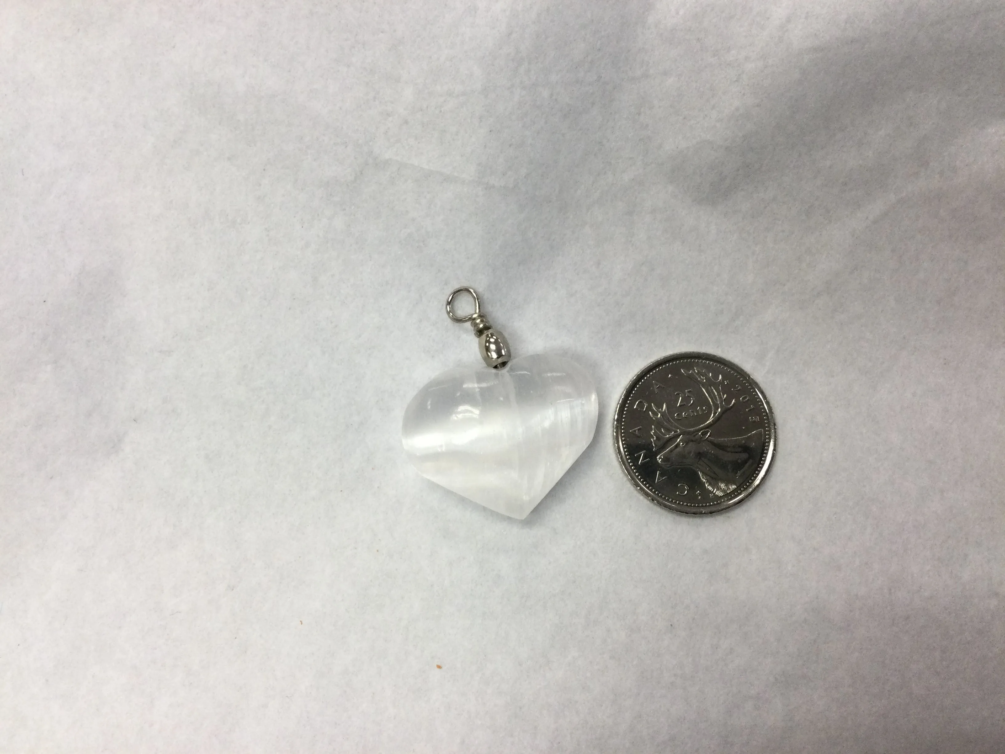 Selenite Heart Pendant
