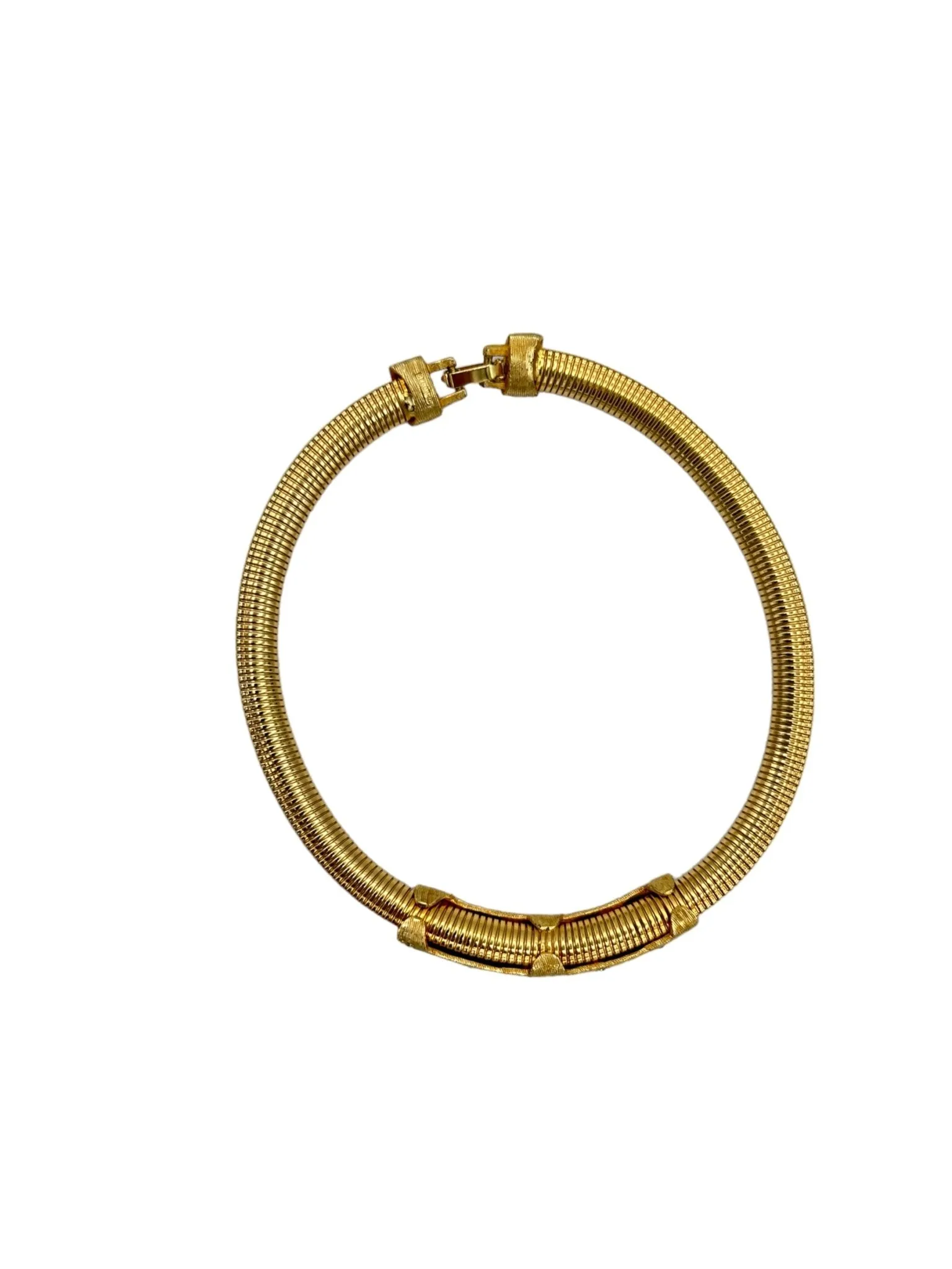 Selini Gold Crystal Classic Omega Chain Vintage Pendant
