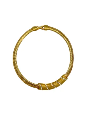 Selini Gold Crystal Classic Omega Chain Vintage Pendant