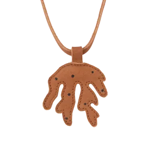 Senna Necklace | Coral | Walnut Nubuck