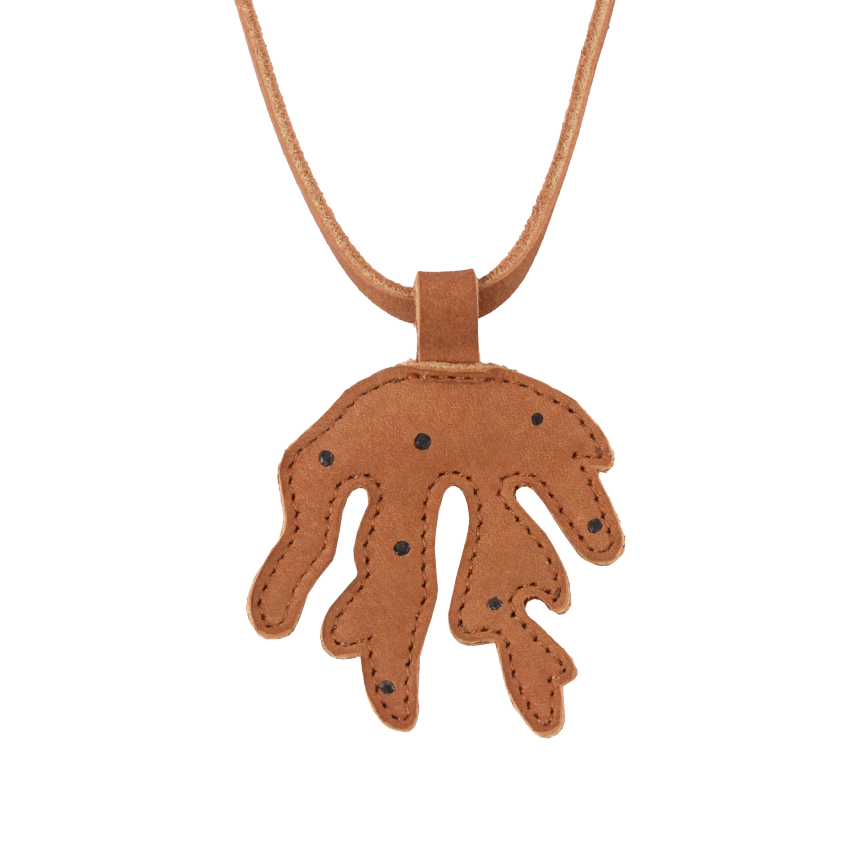 Senna Necklace | Coral | Walnut Nubuck