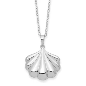 Sentimental Expressions Sterling Silver Rhodium-plated Shell Ash Holder 18in Necklace