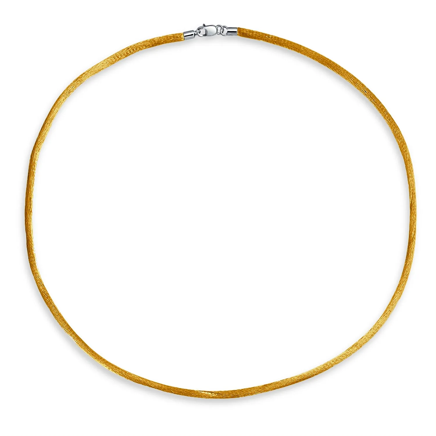 Set of 3 Soft Satin Silk Cord Necklace Sterling Silver Clasp Multiple Lengths