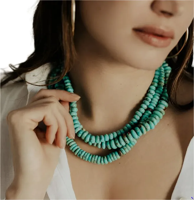 Shakti 14K Gold Turquise Bead 19" Inch Necklace