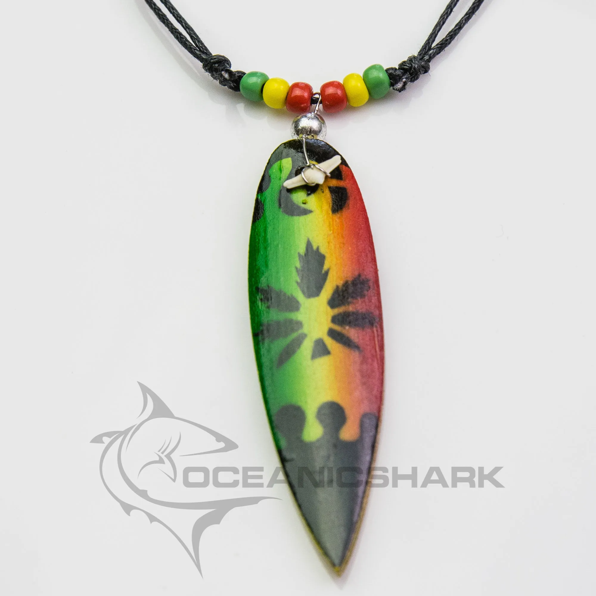 Shark teeth surf board marijuana happy high herbs rave c155
