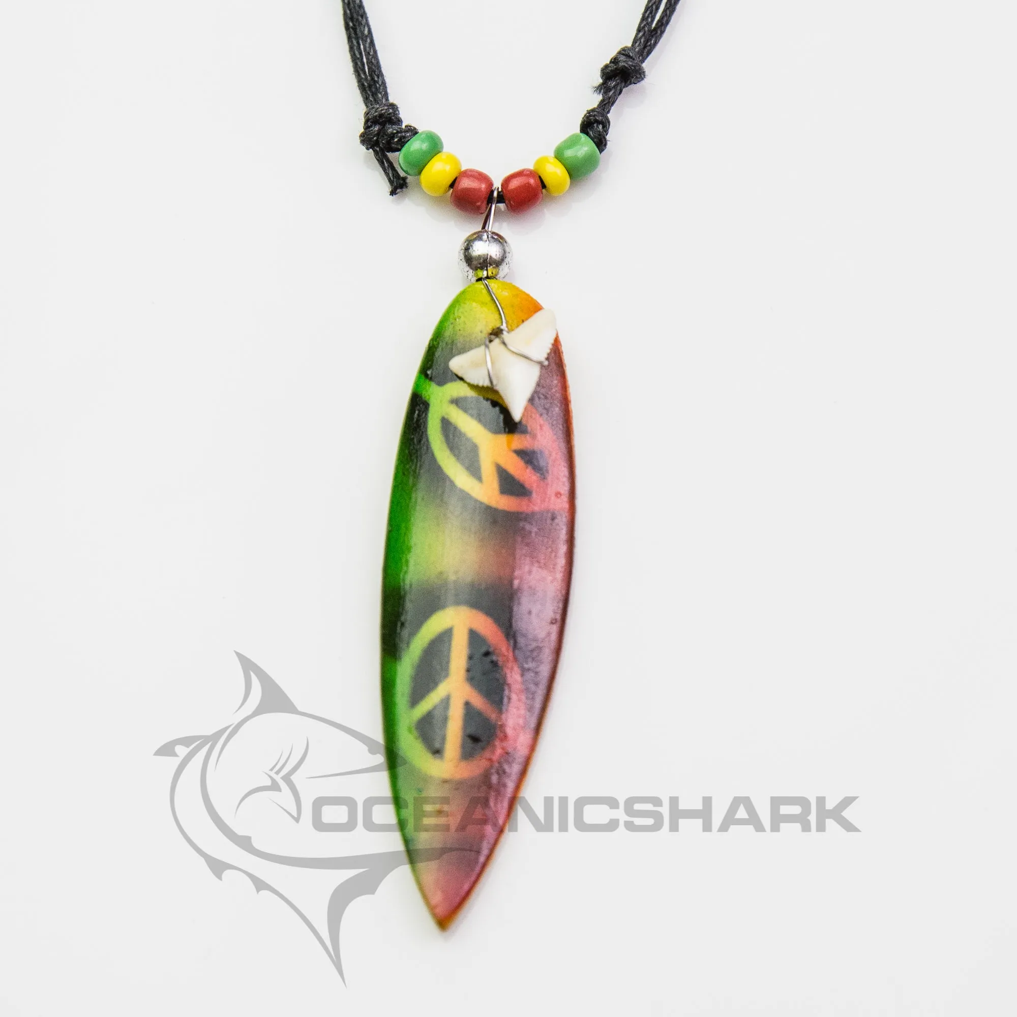 Shark teeth surf board peace hippy free love not war c151