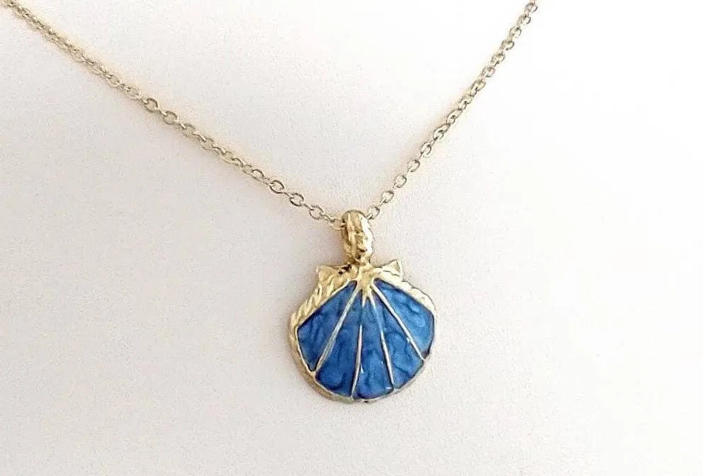 Shell Necklace, Blue