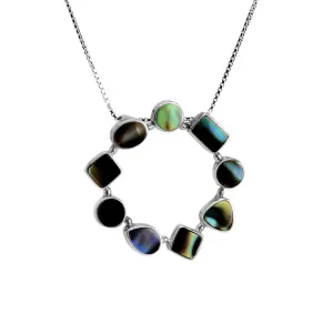 Shimmering Black Abalone Shell Sterling Silver Necklace