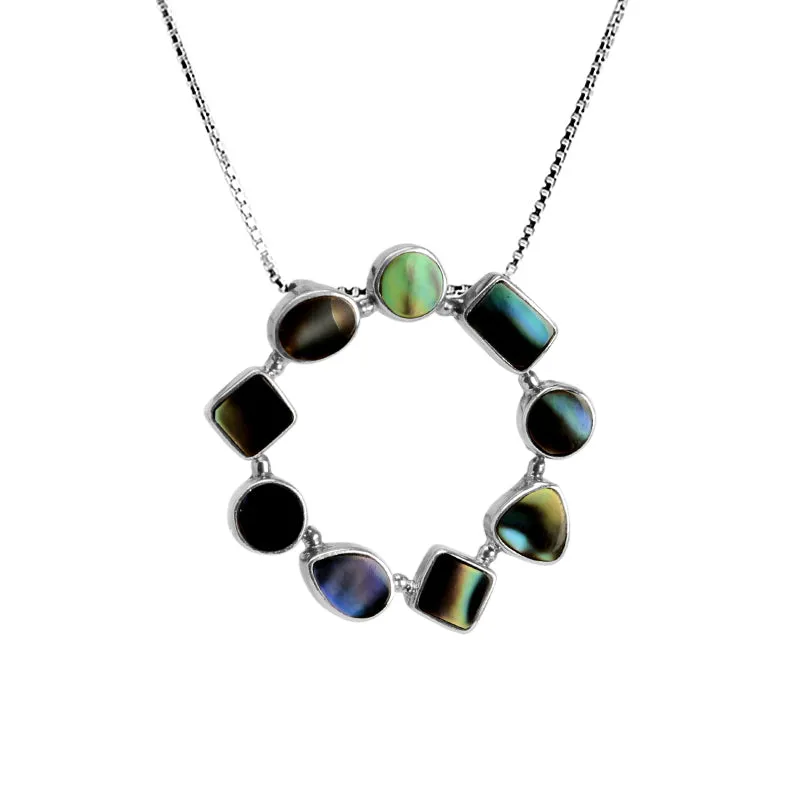 Shimmering Black Abalone Shell Sterling Silver Necklace
