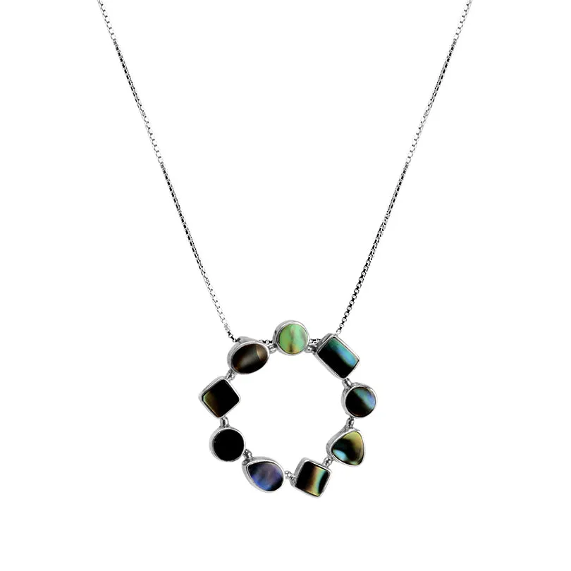 Shimmering Black Abalone Shell Sterling Silver Necklace