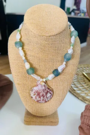 Siena Sea Glass & Pearl Necklace