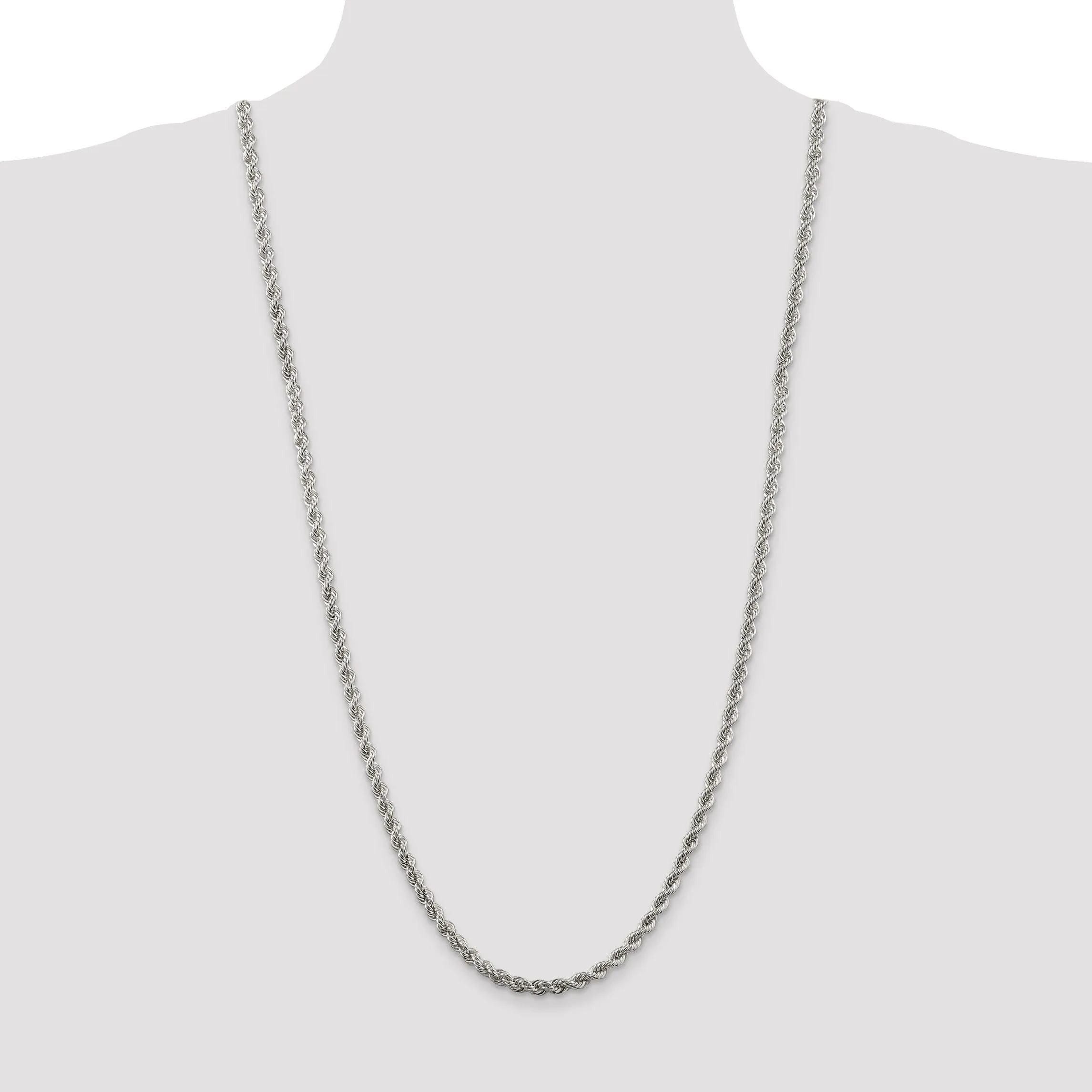 Silver D.C 4.50-mm Solid Twisted Rope Chain