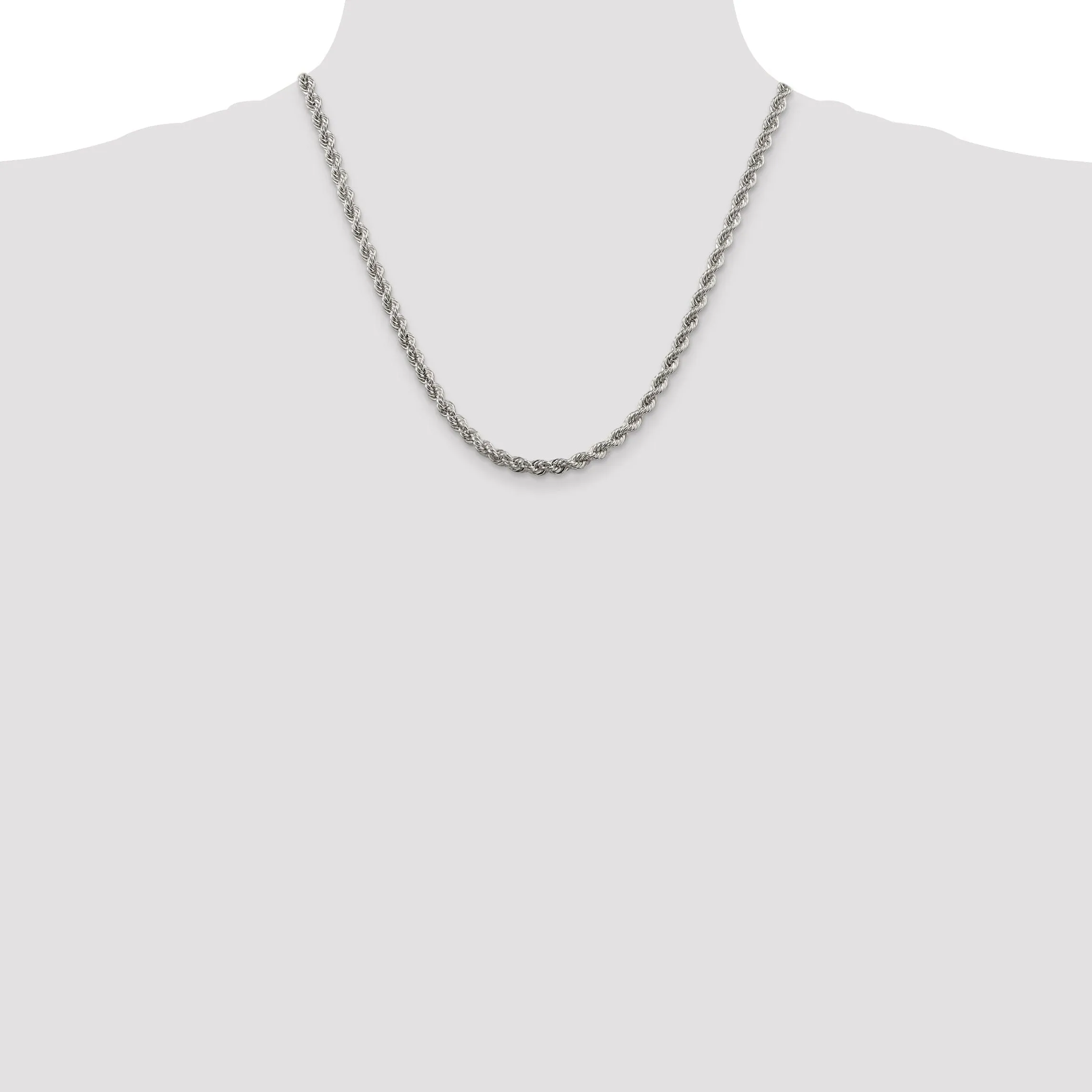 Silver D.C 4.50-mm Solid Twisted Rope Chain