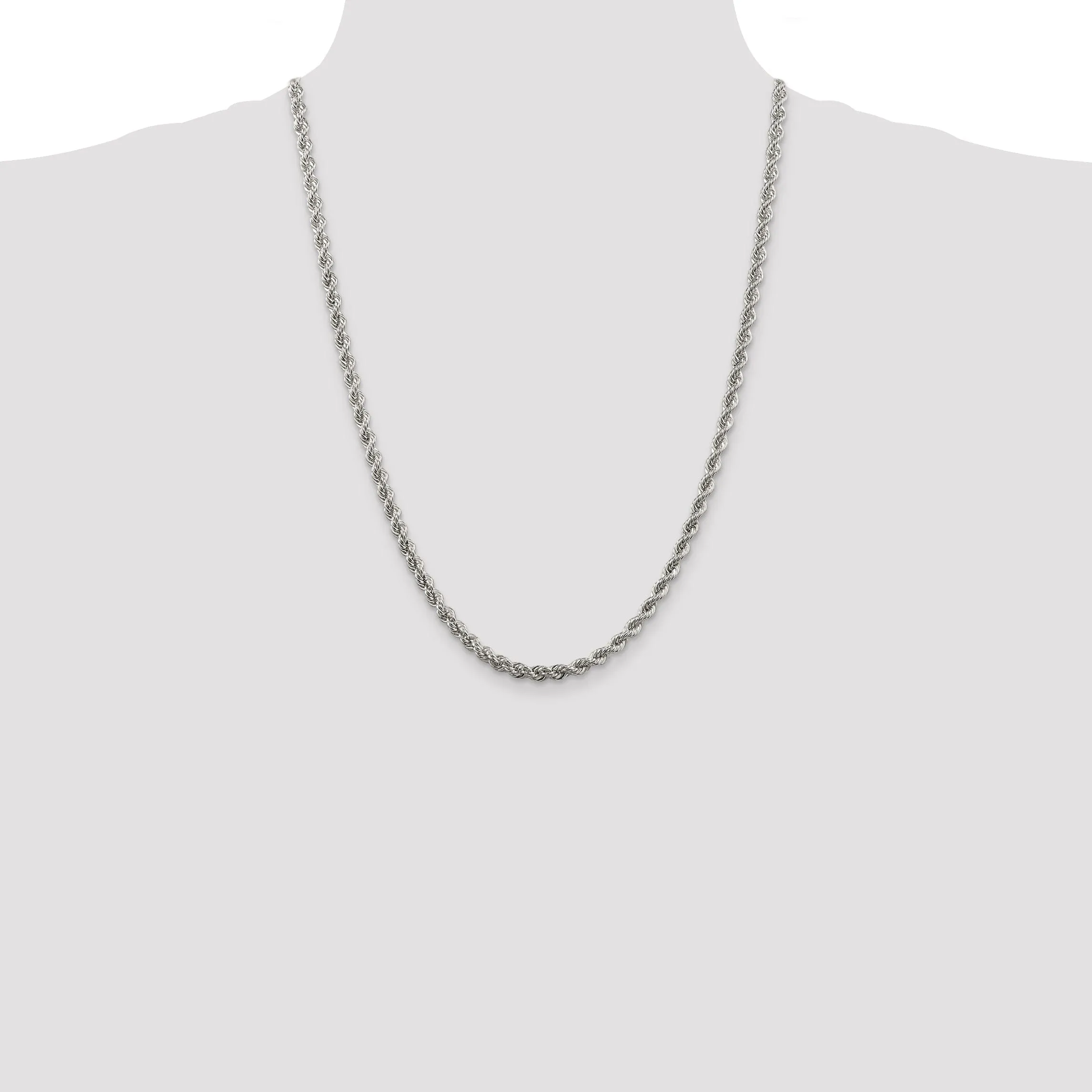 Silver D.C 4.50-mm Solid Twisted Rope Chain