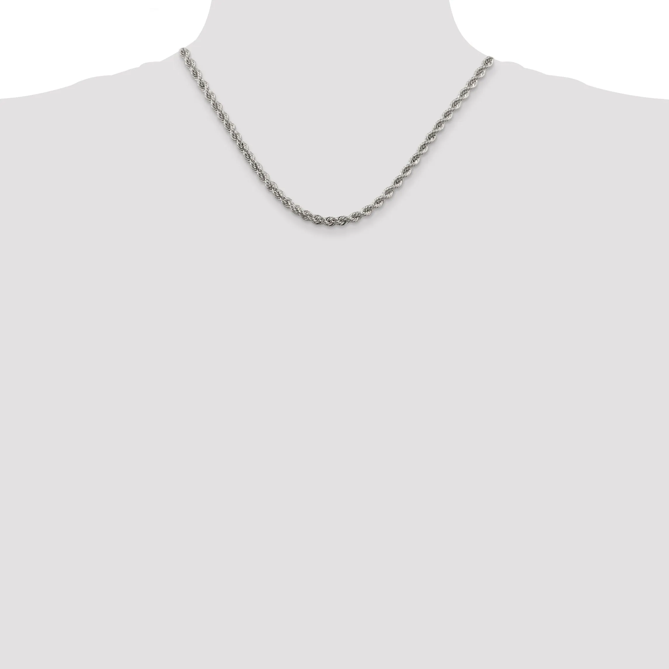 Silver D.C 4.50-mm Solid Twisted Rope Chain