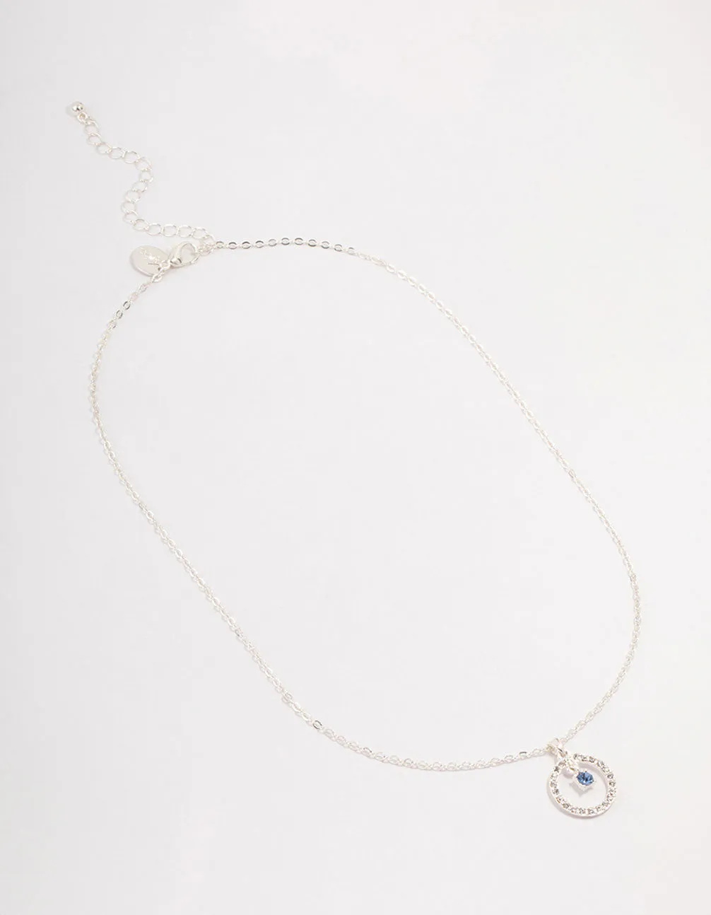 Silver Floating Czech Crystal Circle Necklace