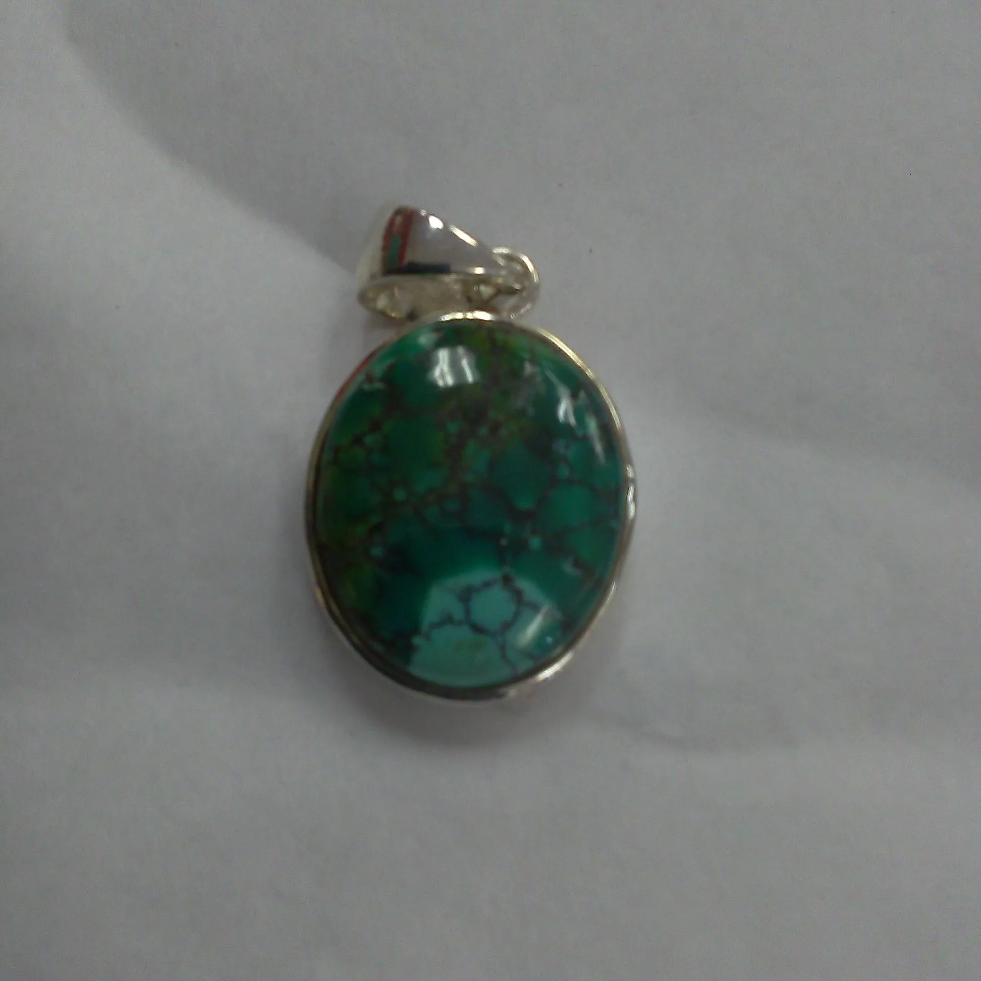 Silver Oval Turquoise Pendant