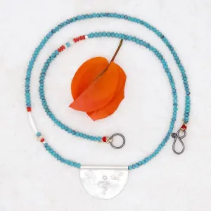 Silver Talisman on Turquoise Necklace