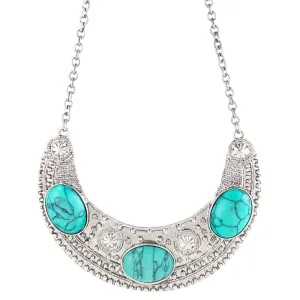 SILVER TURQUOISE NECKLACE  #FW1404414 (SHOWROOM)