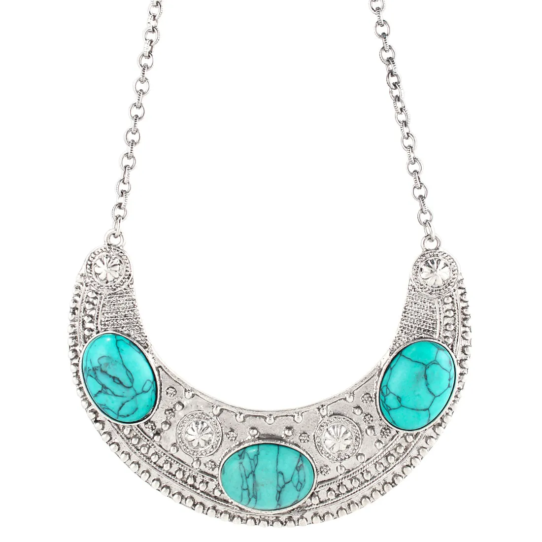 SILVER TURQUOISE NECKLACE  #FW1404414 (SHOWROOM)