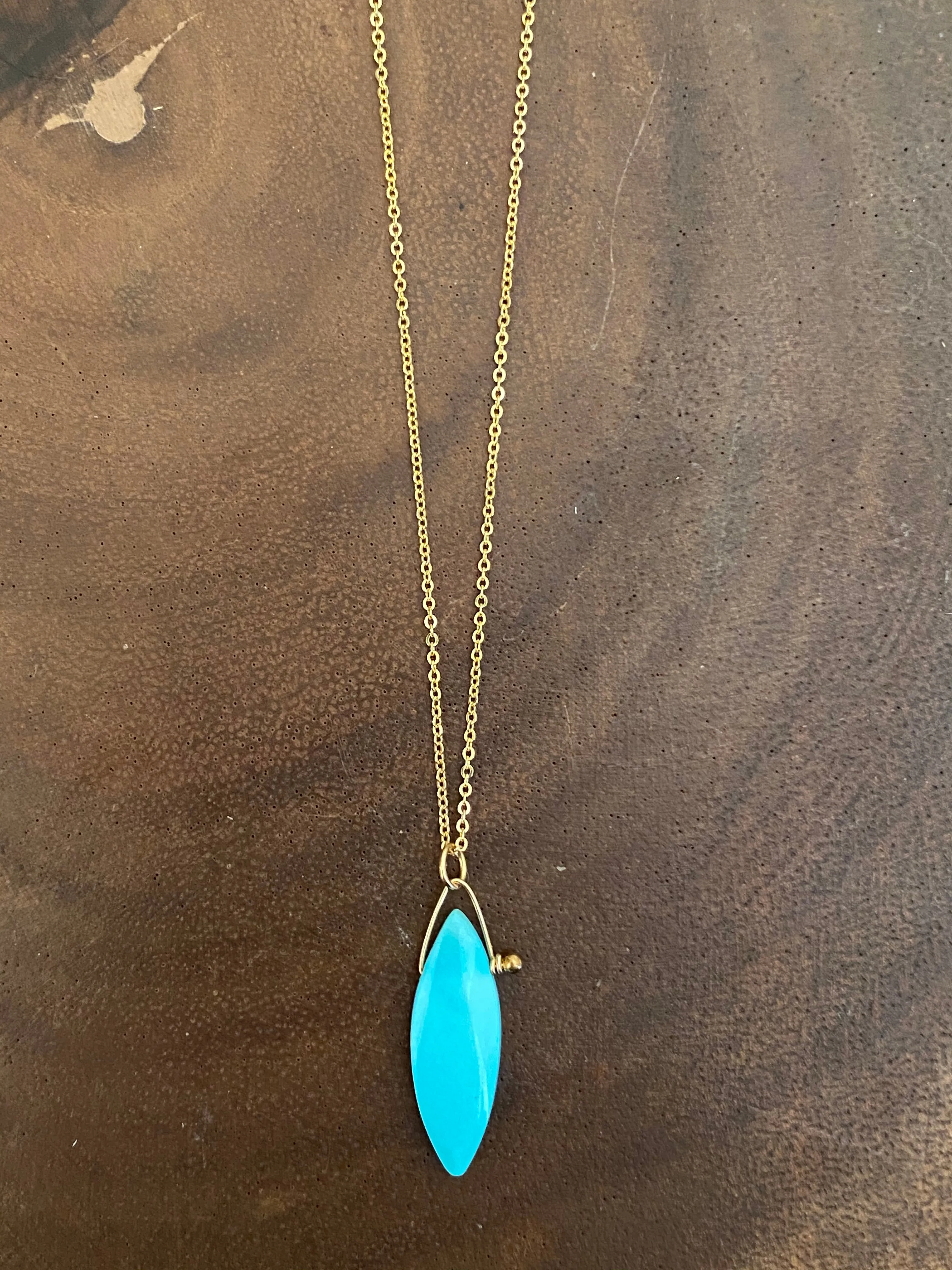 Simon & Lulu Marquise-Shaped Sleeping Beauty Turquoise Necklace