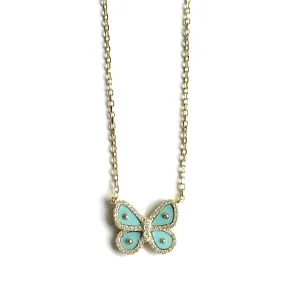 Skye Enamel & CZ Butterfly Necklace
