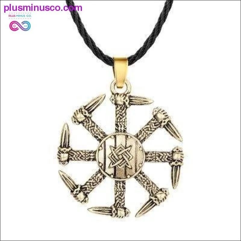 Slavic Kolovrat Wheel Amulet Pagan Pendant Necklace Viking