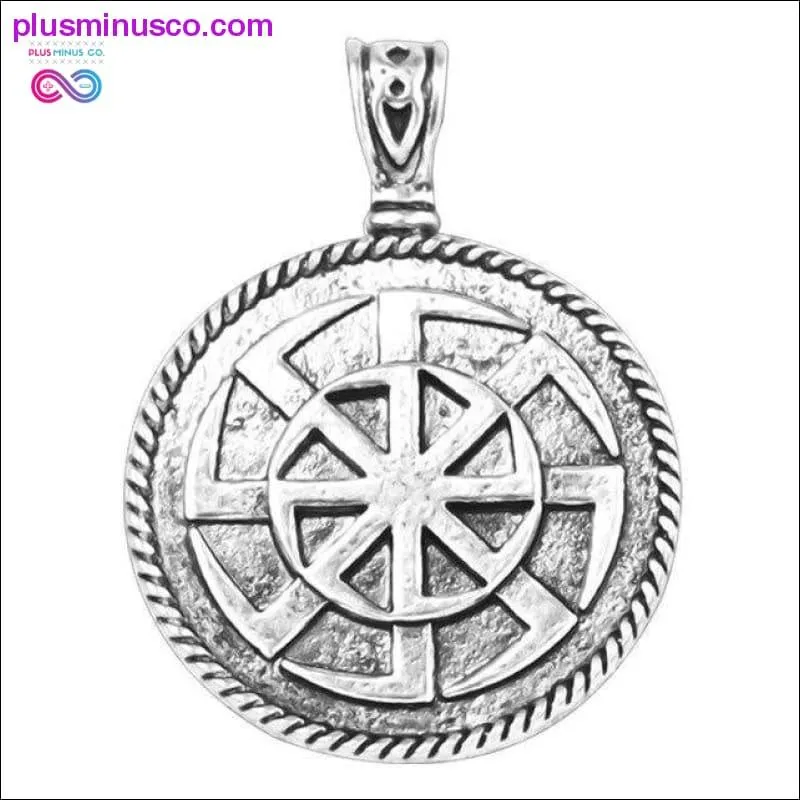 Slavic Kolovrat Wheel Amulet Pagan Pendant Necklace Viking
