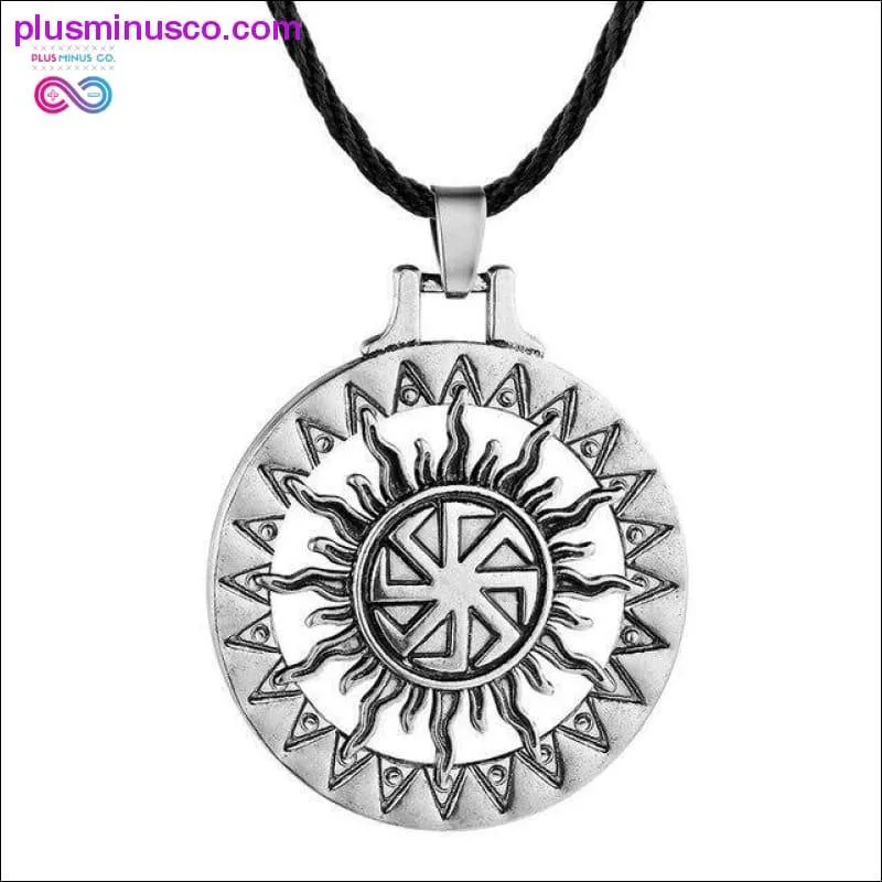 Slavic Kolovrat Wheel Amulet Pagan Pendant Necklace Viking