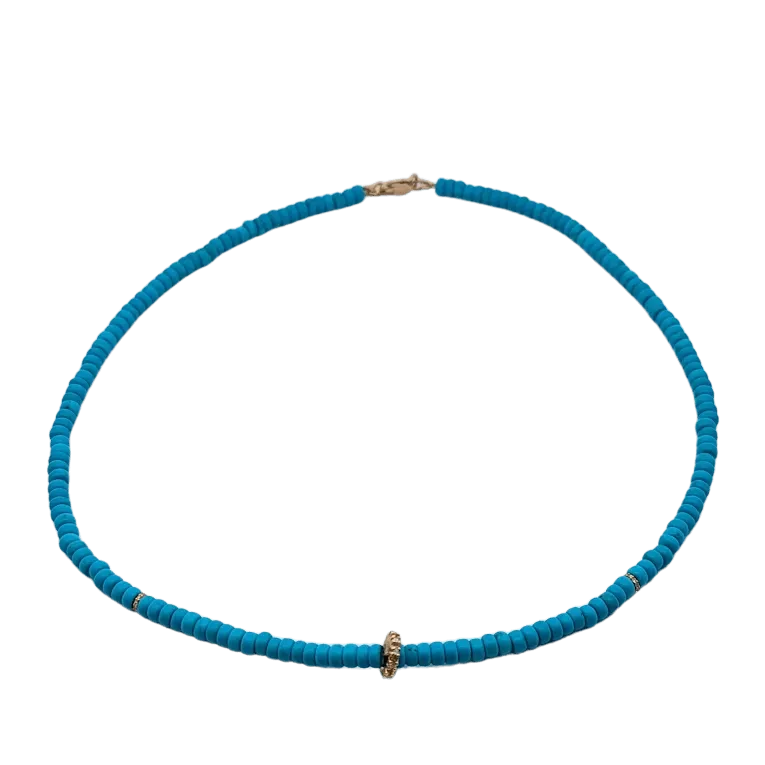 Sleeping Beauty Turquoise and Diamond Necklace