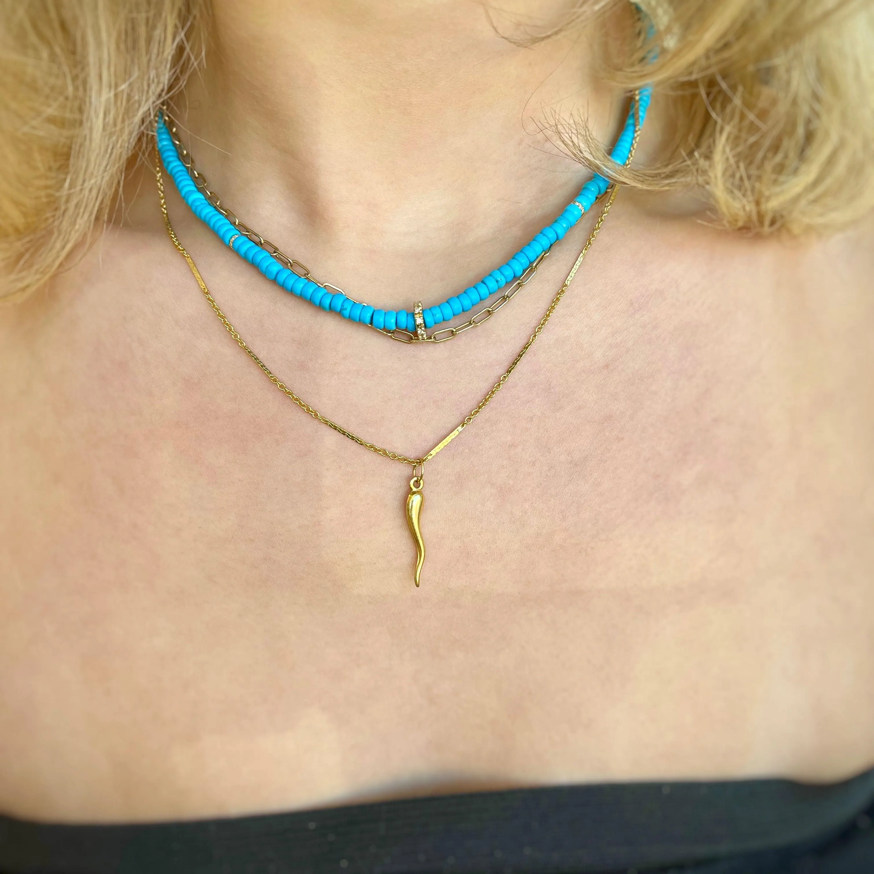 Sleeping Beauty Turquoise and Diamond Necklace