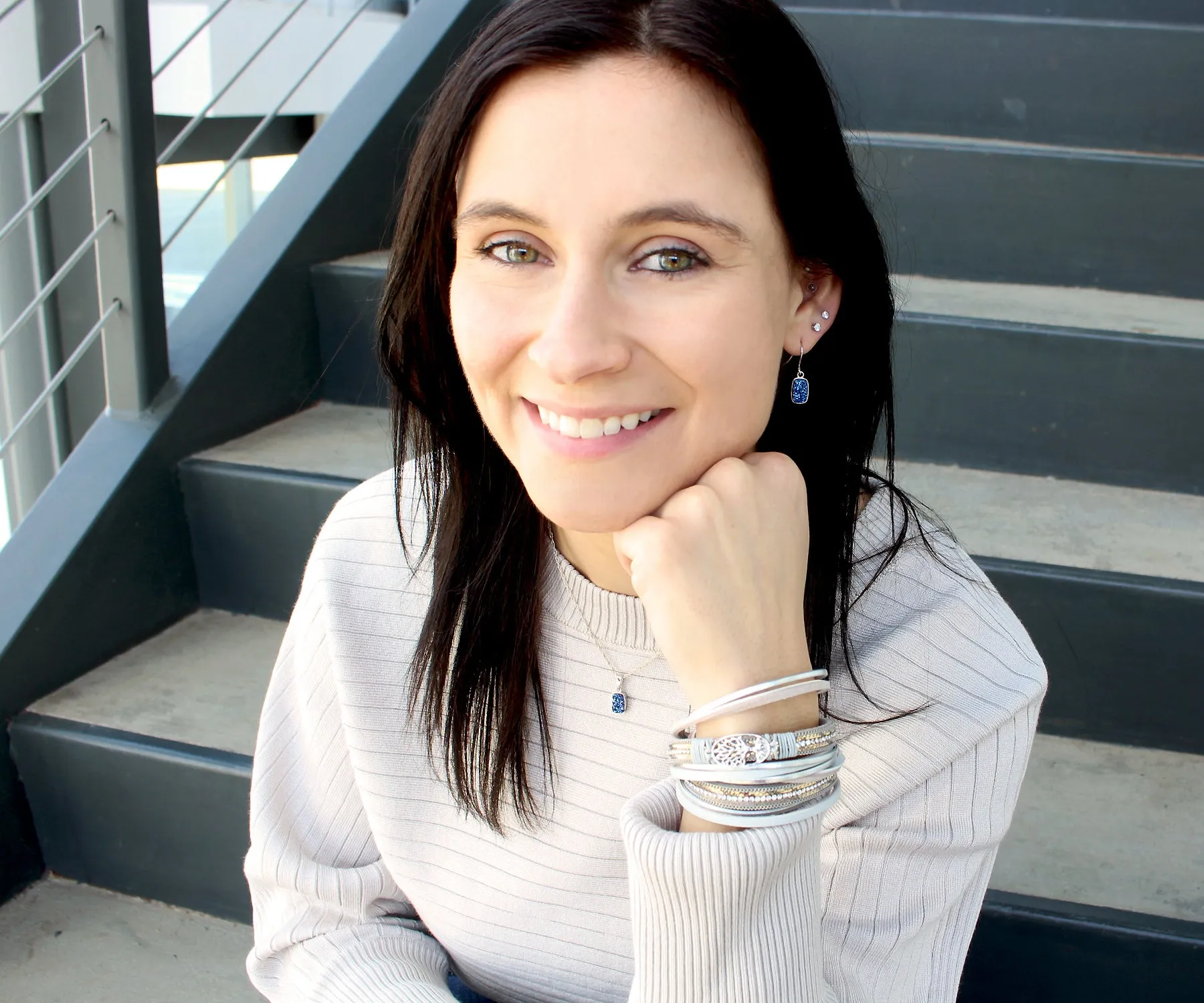 Small Rectangle Black Druzy Necklace