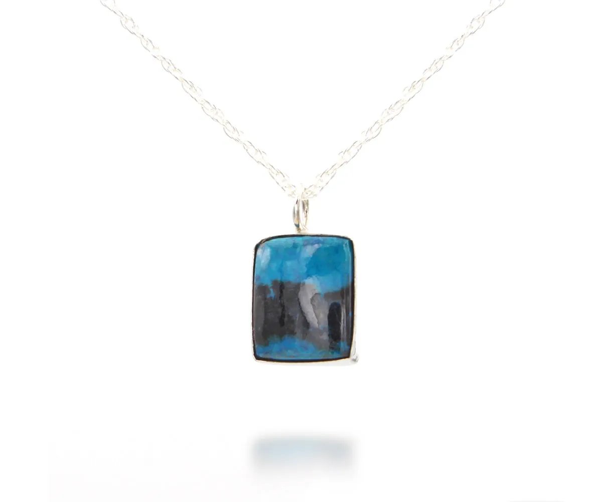 Small Rectangular Chrysocolla Necklace