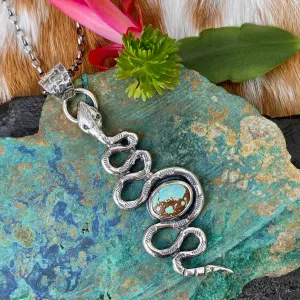Snake and Turquoise sterling silver necklace