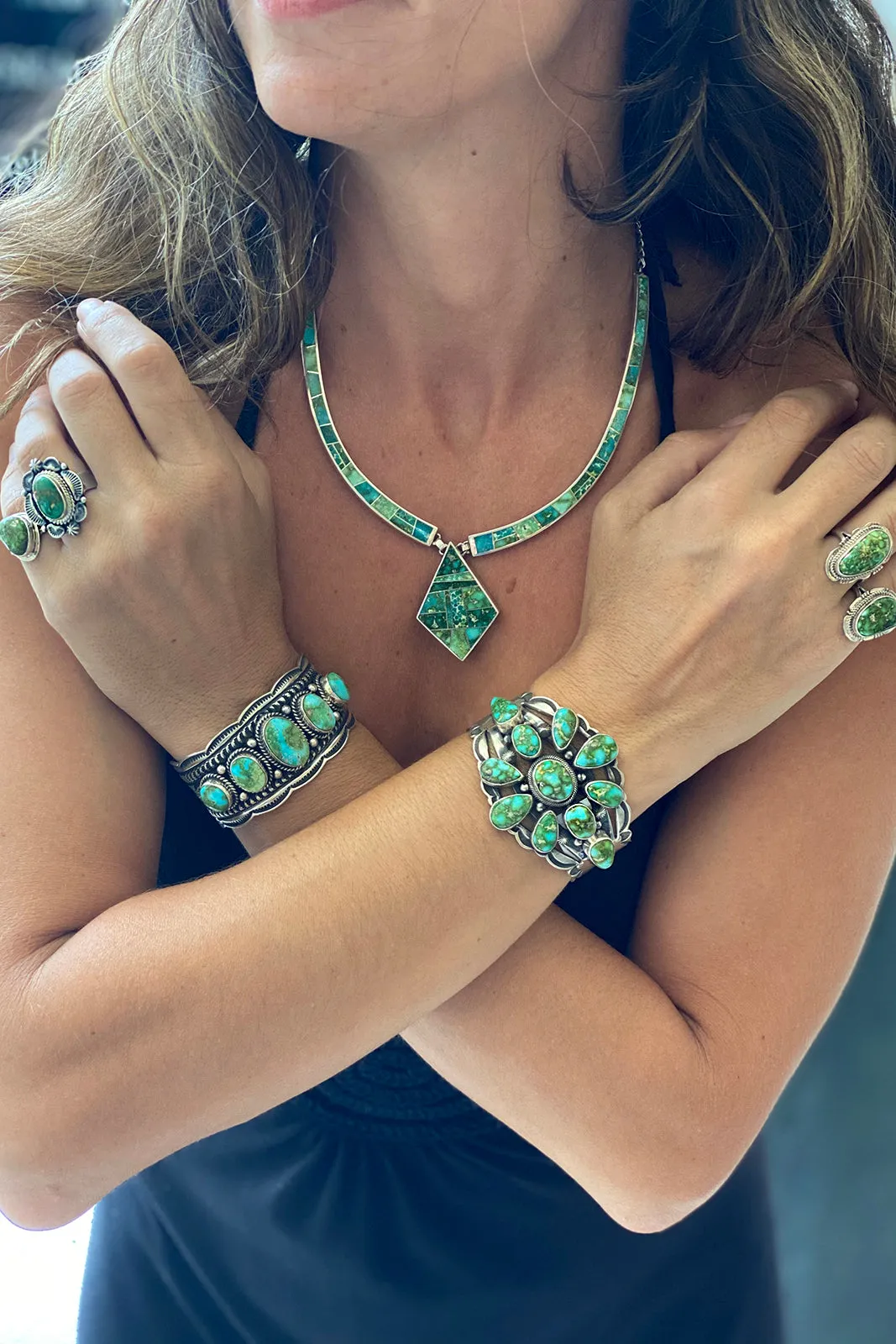 Sonora Gold Turquoise Inlay Necklace