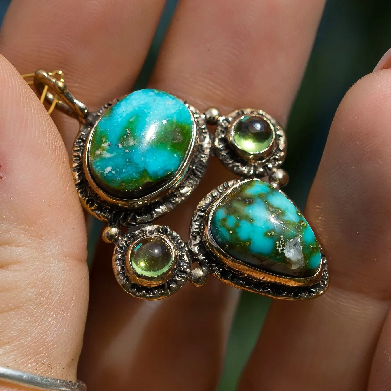 Sonoran Gold Turquoise & Peridot Pendant