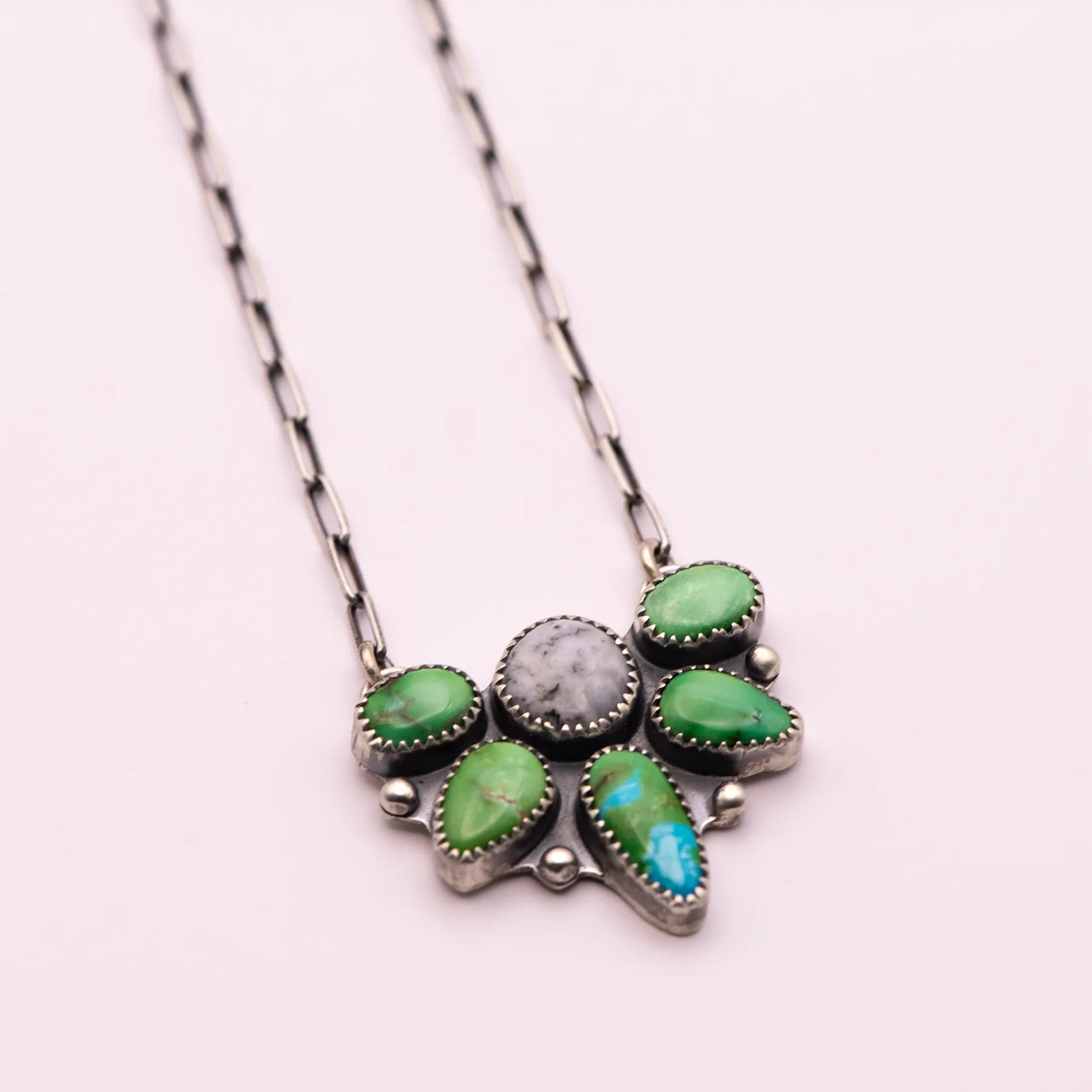 Soulshine Pendant: Sonoran Gold, Verde Valley, White Buffalo Turquoise