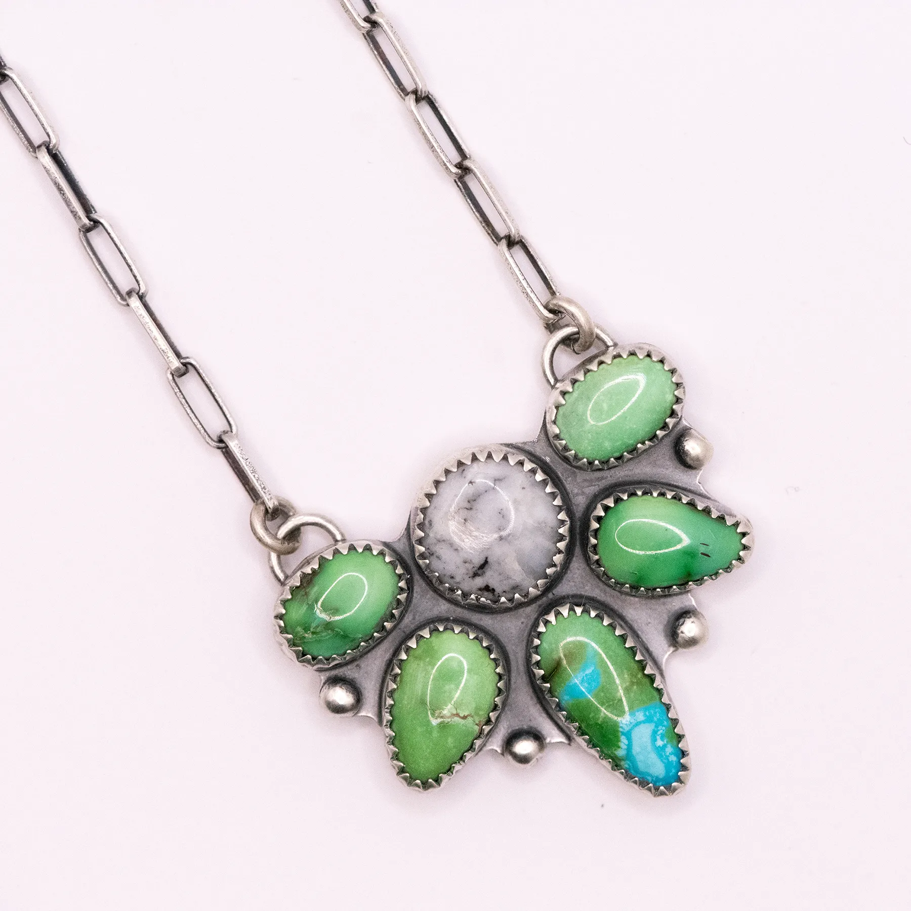 Soulshine Pendant: Sonoran Gold, Verde Valley, White Buffalo Turquoise