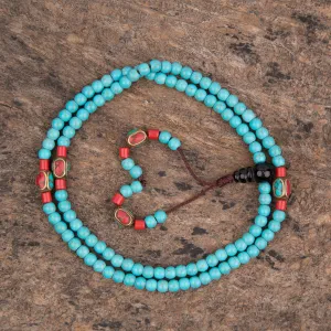 Special Turquoise Lucky Prayer Mala Beads Necklace Bracelets