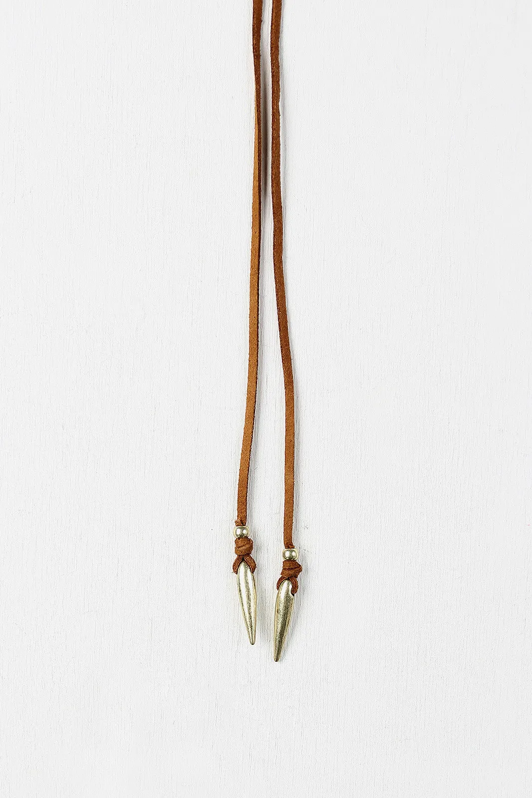 Spike And Bead Suede Wrap Choker