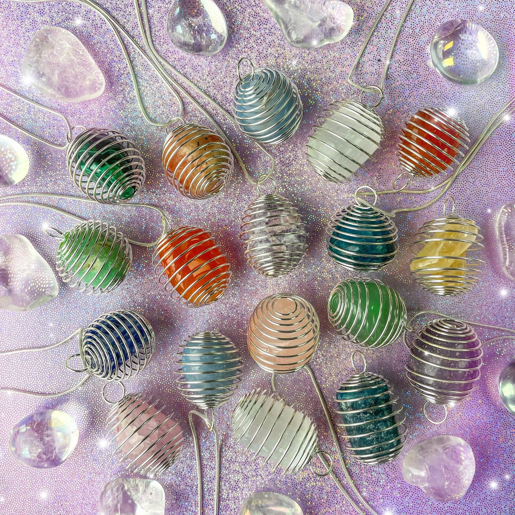 Spiral Cage Necklaces