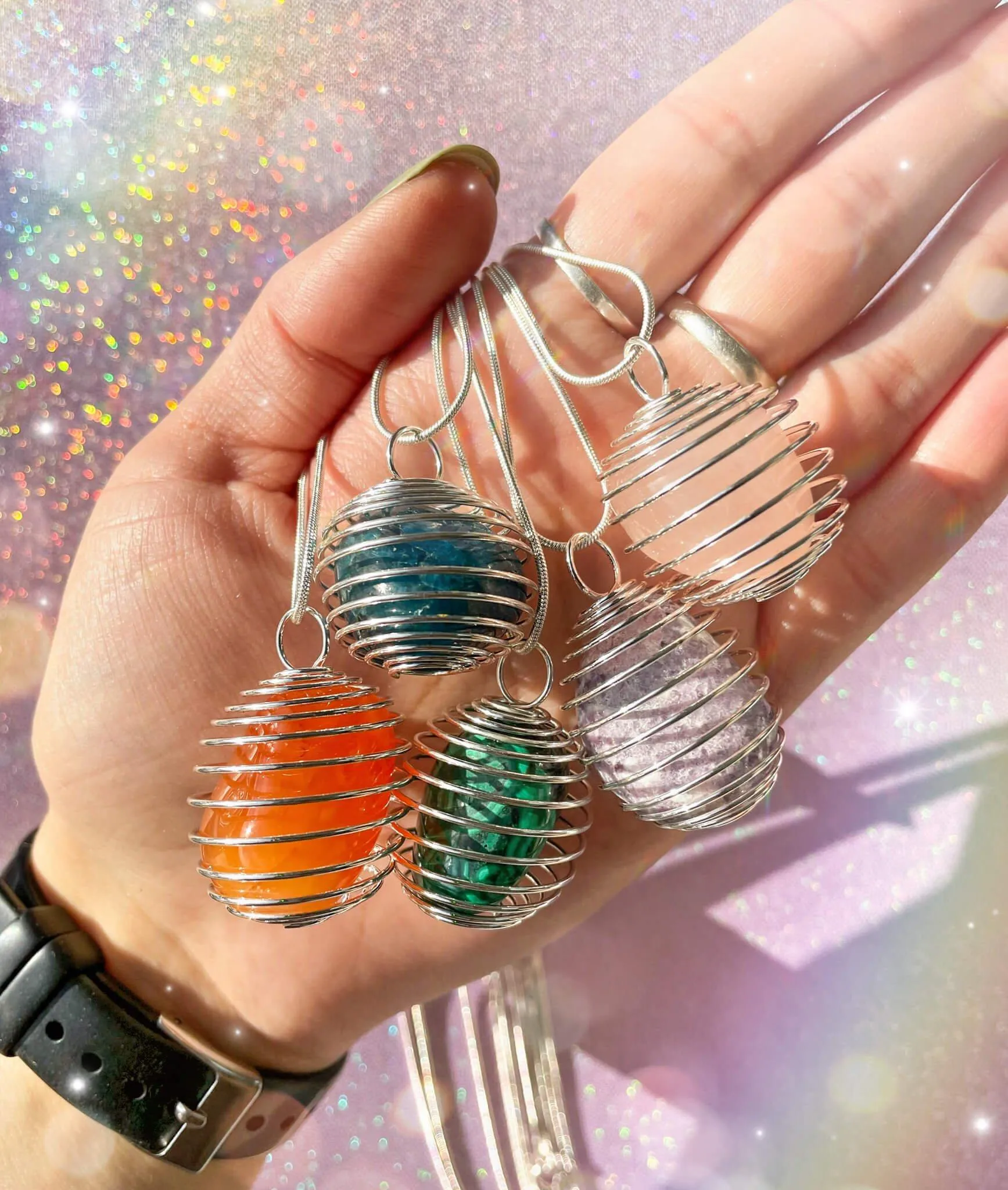 Spiral Cage Necklaces
