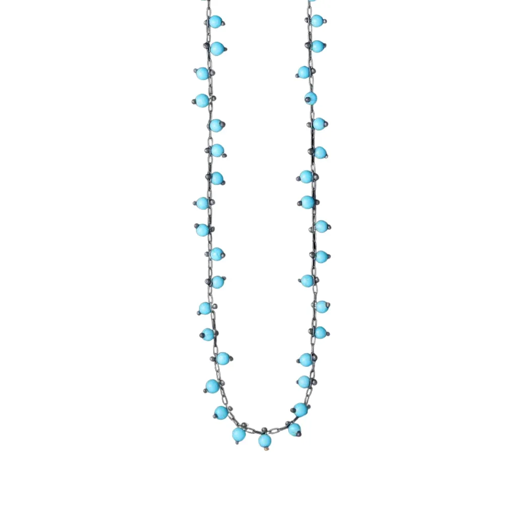 Spiral Turquoise Beaded Necklace