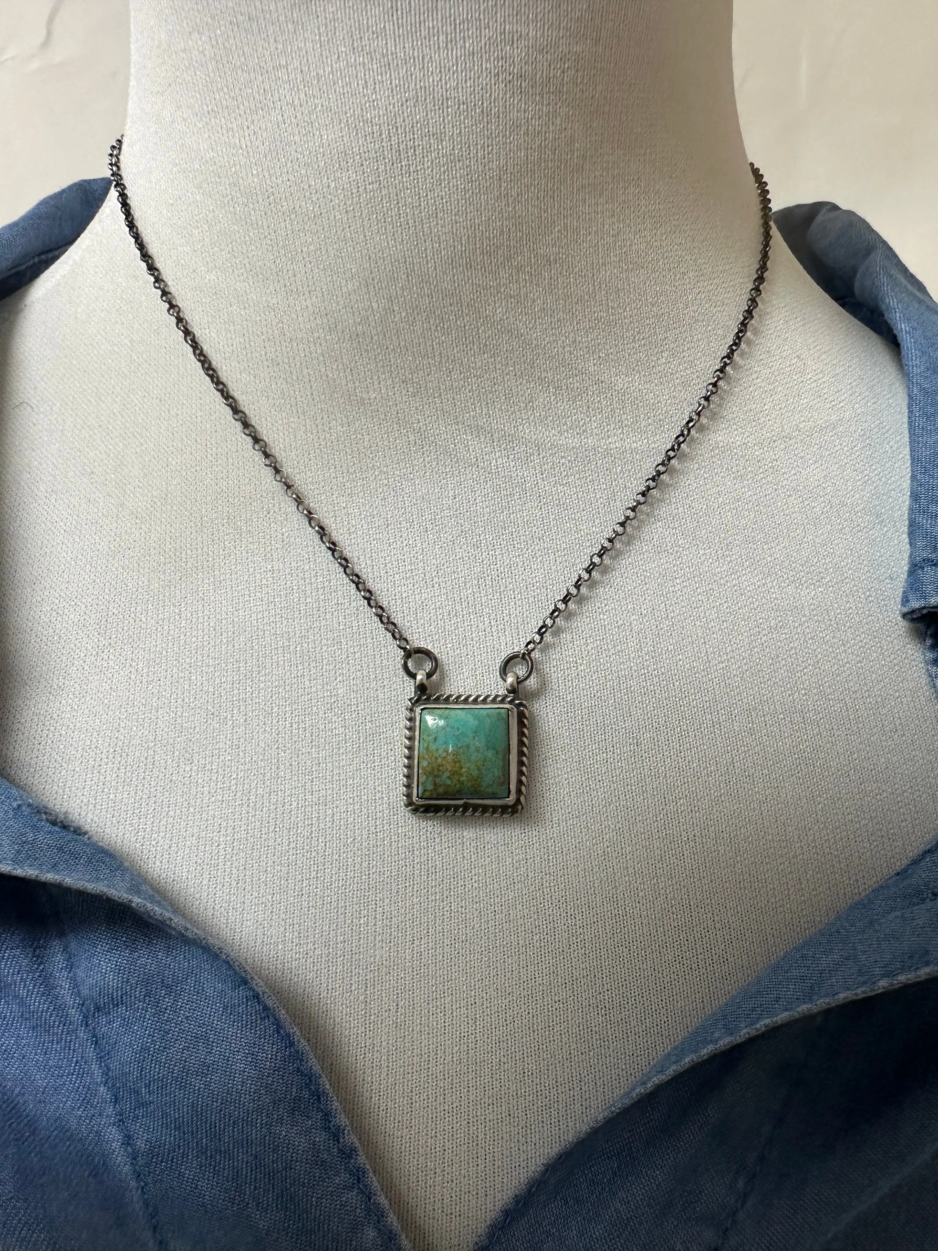 Square Turquoise Necklace