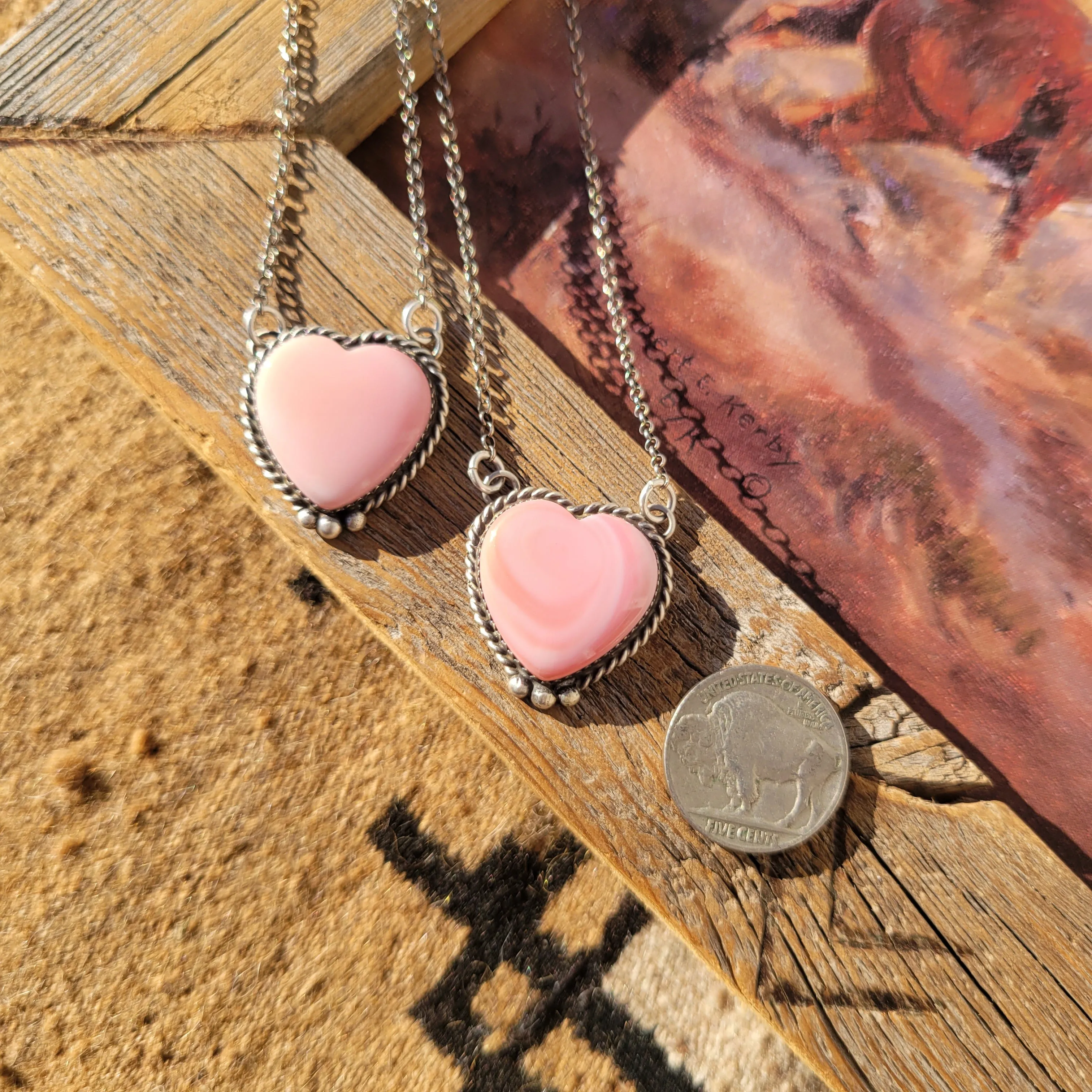 St. Valentine Heart Neck. - Pink Conch