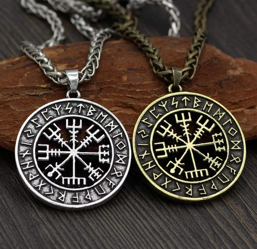 Stainless Steel Viking Vegvisir Pendant Necklace