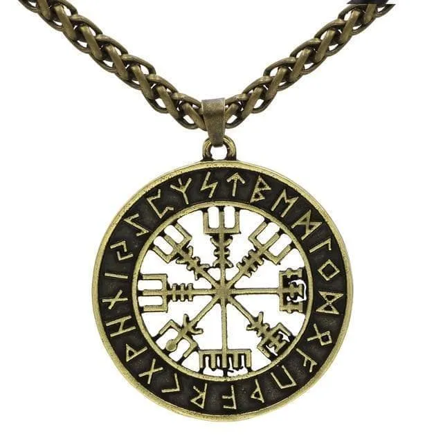 Stainless Steel Viking Vegvisir Pendant Necklace