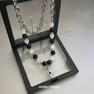 Star Beaded Titanium Steel Necklace