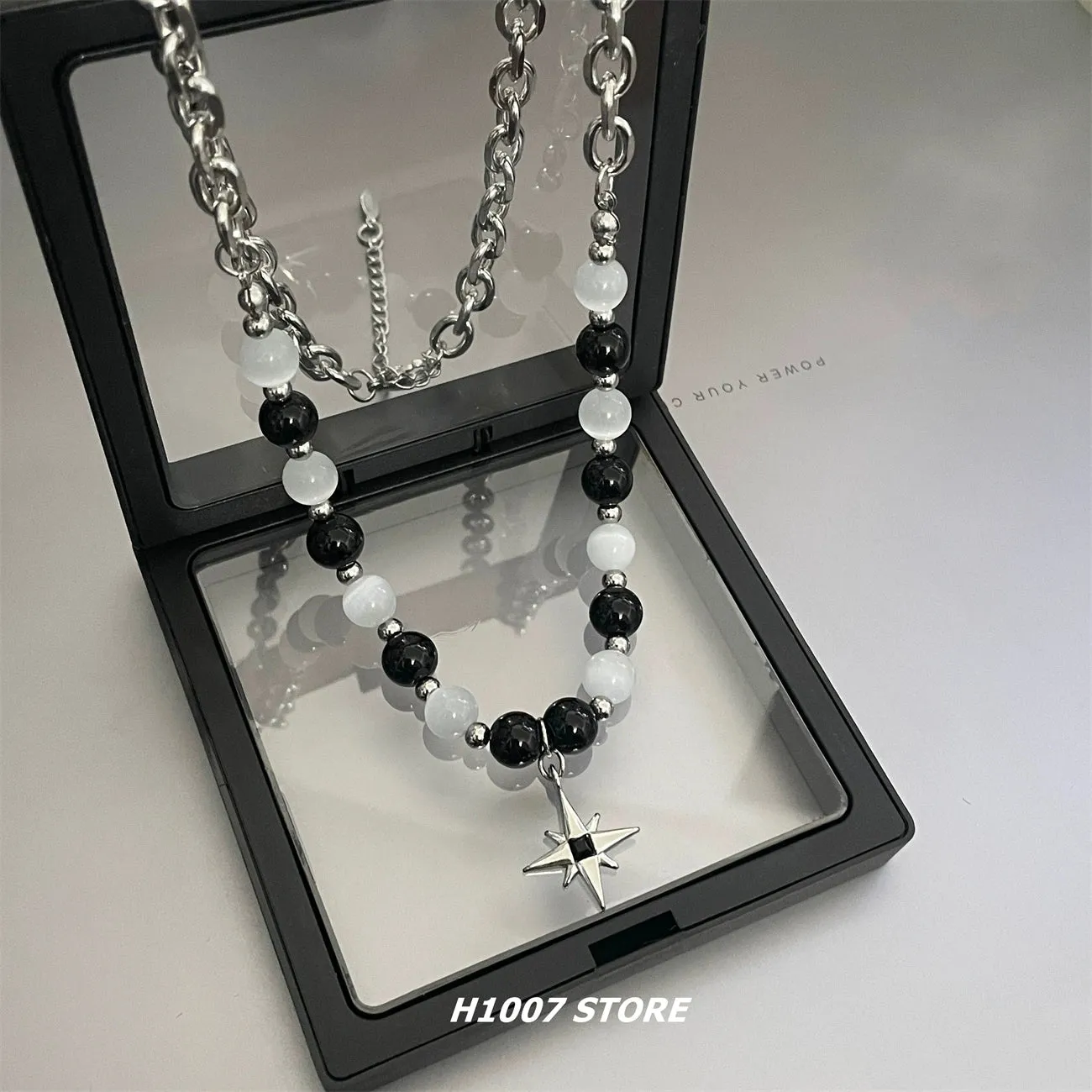 Star Beaded Titanium Steel Necklace